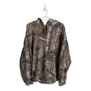 Mens Camo Hoodie Pullover with Realtree Print XXL Hunting  Outdoors Oversized